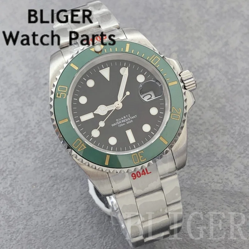 BLIGER 36 مللي متر 38 مللي متر 40 مللي متر روندا 515 ساعة يد تعمل بالحركة للرجال الياقوت كوب سيراميك الحافة الفولاذ المقاوم للصدأ الغوص ساعات كوارتز رجالية