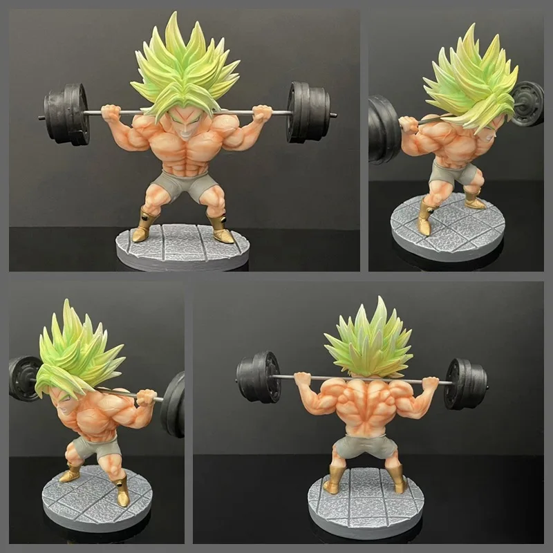 Super Saiyan Fitness Broli Muskel Drachen ball Gk PVC Statue Action Figur Schreibtisch Sammler Anime Modell Spielzeug Figuren Geschenk 16cm