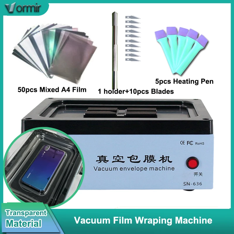 

VORMIR Fully Automatic Mobile Phone Vacuum Envelope Machine Mobile Phone Color Changing Full-Cover Laminating Wrapping Machine