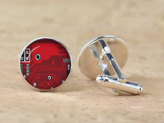 Unisex Computer Circuit Board Cufflinks