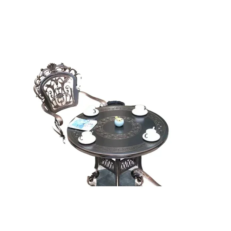 

Outdoor cast aluminum tables and chairs, three or five-piece outdoor leisure open-air balcony garden courtyar
