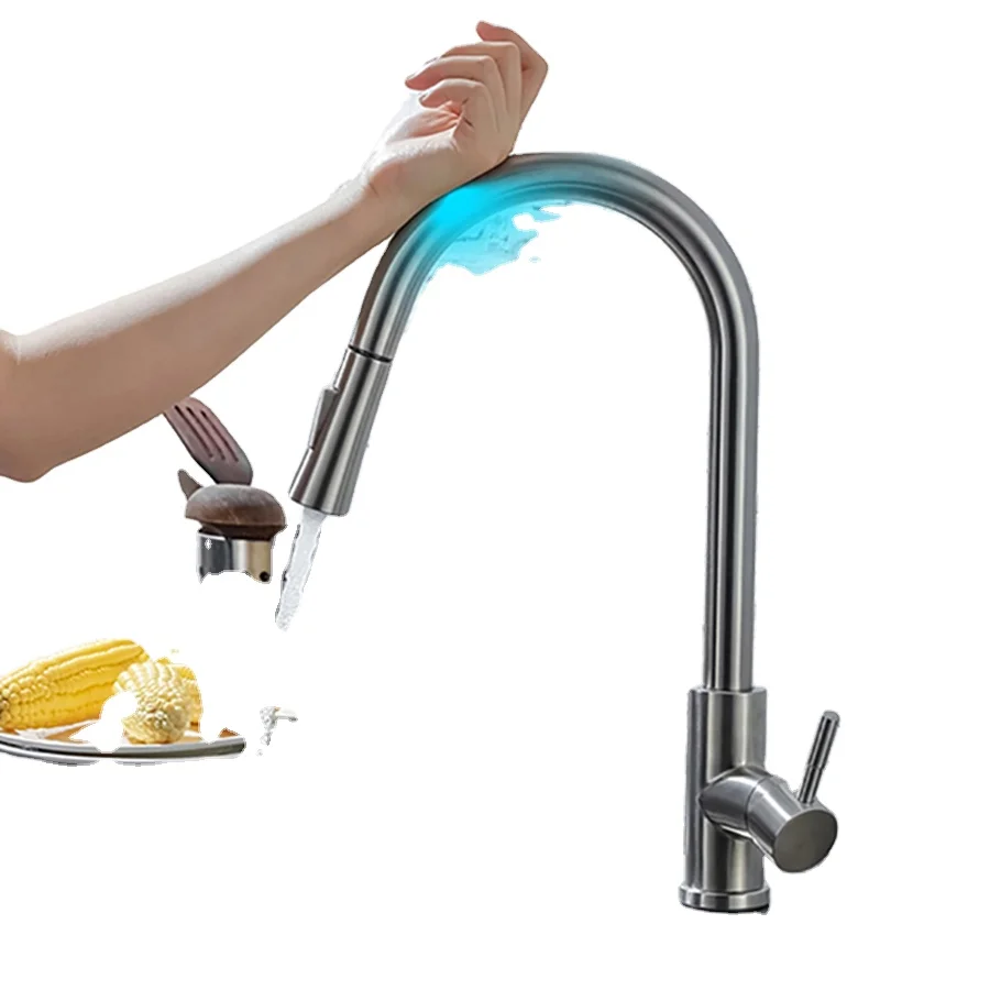 

Sensor Pull Down Pull Out Stainless Kitchen Faucet