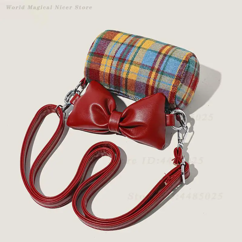 2026 New Cute Red Bowknot Small Crossbody Bag Sweet Fashion Single Shoulder Purse Versatile Casual Handbag for Girls Women