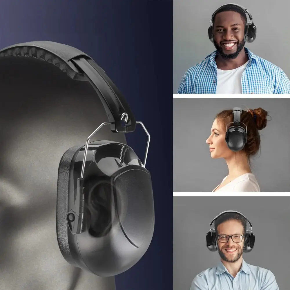 SNR-34dB Adjustable Head Earmuffs Foldable Hearing Protection Anti-Noise Earmuffs Safety Noise Reduction Ear Protector