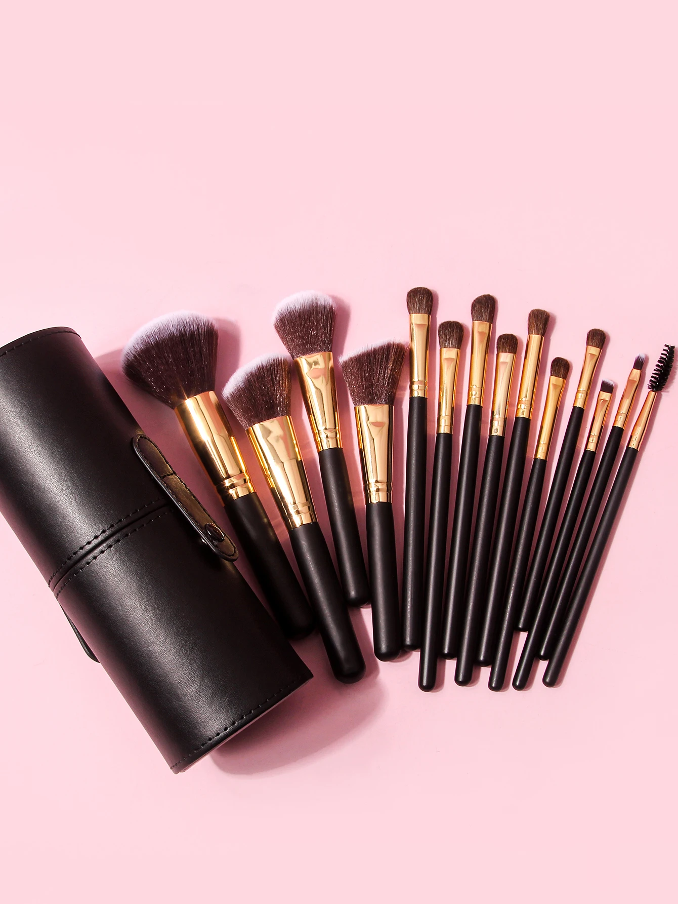 15 PCS Professional Makeup Brush Set With Makeup Brush Holder Wooden Handle Cosmetic Brushes