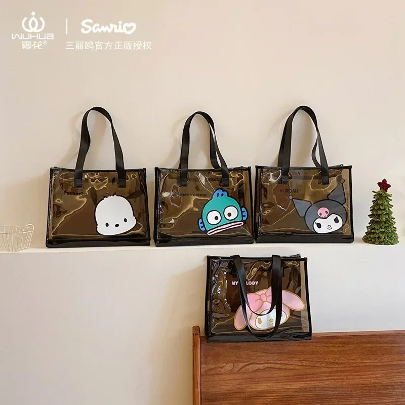 Hello Kitty Cosmetic Bag Melody Purses and Handbags for Women Sanrio Hand Wash Pouches Kuromi Tote Case Kawaii Mummy Boxes