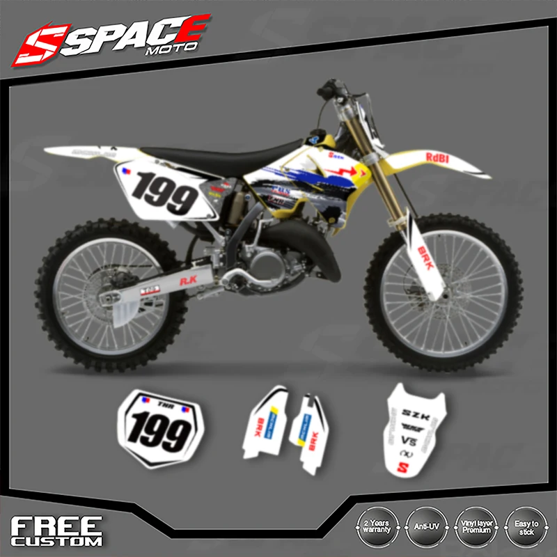 

SPACE For SUKUZI RM125 -250 2001 2002 2003 2004 2005 2006-2012 Custom Motorcycle Graphics Background Decals Stickers Kits 003