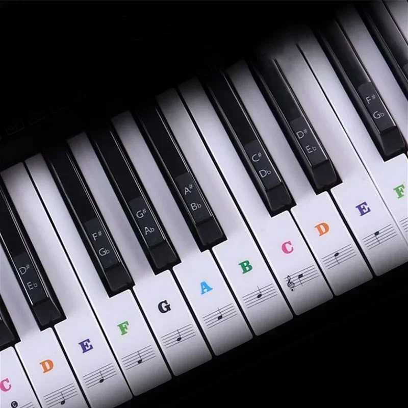 Transparent Piano Keyboard Stickers 49/54/61/88 Key Detachable Music Decal Notes Electronic Piano Piano Spectrum Sticker Symbol