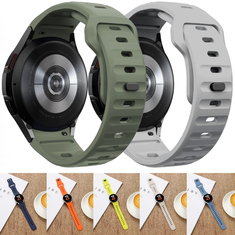 No Gap Sport Silicone Strap For Samsung Galaxy Watch 7/FE/6/5/4 44mm 40mm Bracelet Watchband Watch 6-4 Classic 47mm 43/46mm Belt