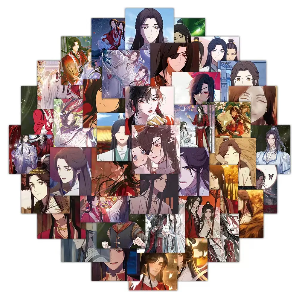 60Pcs/Set Tian Guan Ci Fu Xie Lian Hua Cheng Stickers Heaven Official's Blessing Anime Decals DIY Water Bottle Laptop Sticker