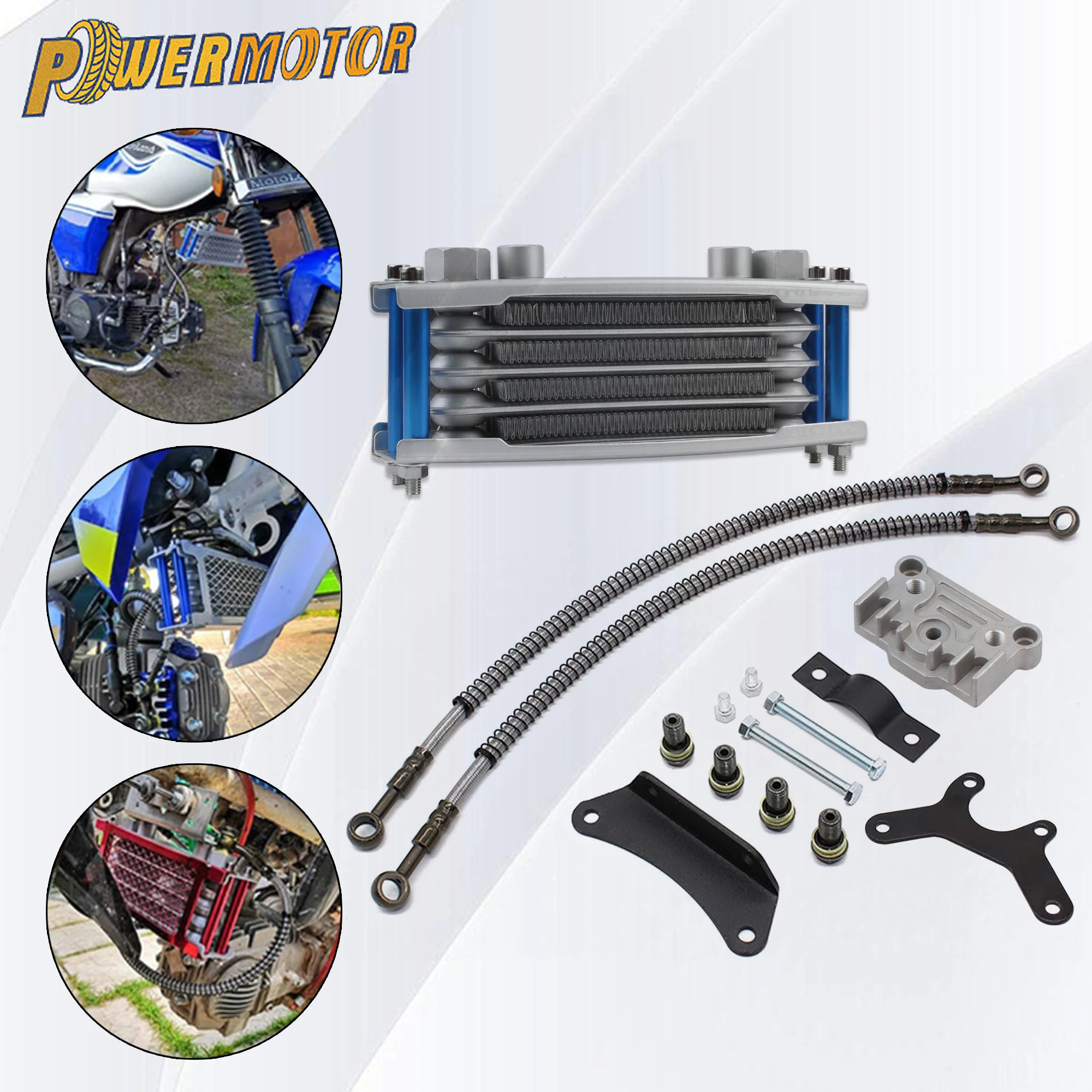 

Motorcycle Oil Cooler Radiator Kit For 50cc 70cc 110cc 125cc 140cc DirtBike Motocross ATV Moped Engine Oil Cooling Modified Part