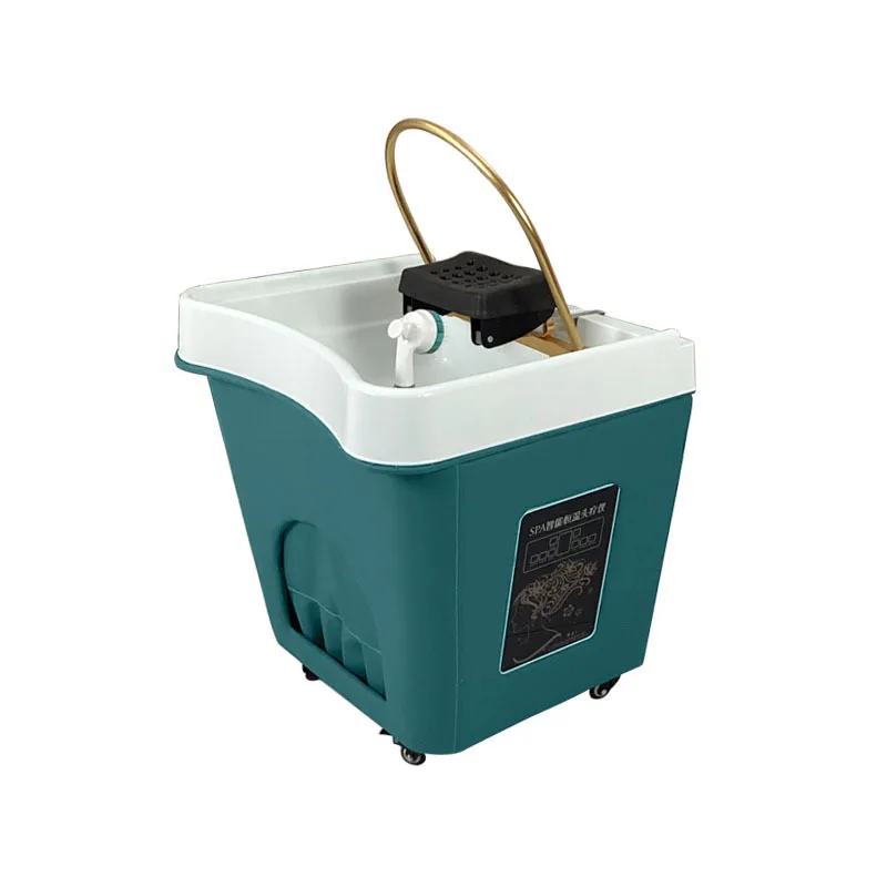 Mobile Head Therapy Unit, Fumigation Circulating Water Shampoo Basin for Hair Wellness & Beauty Massage Bed
