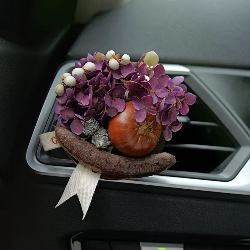 Hydrangea Dried Flower Immortal Flower Diffuser Car Aromatherapy Advanced Sense Car Interior Trend Decoration Gifts