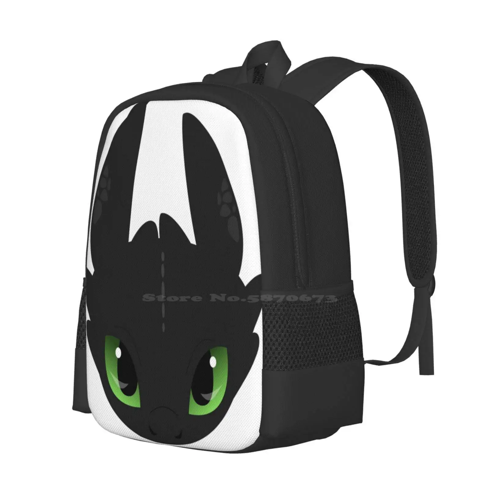 Mochila de dragón sin dientes para estudiantes universitarios, bolsas de diseño con patrón de dragón, peluda nocturna Linda