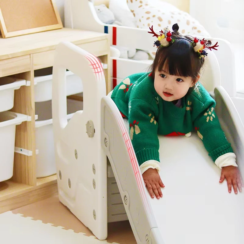 Juego de parque infantil interior con escalón y tobogán, taburete para niños, escalón para lavar las manos