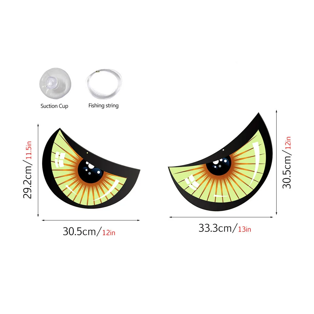 Fluorescent Halloween Ornament Double-Sided Fluorescent Eyes Halloween Trickery Night Giant Eyes Glow In The Dark