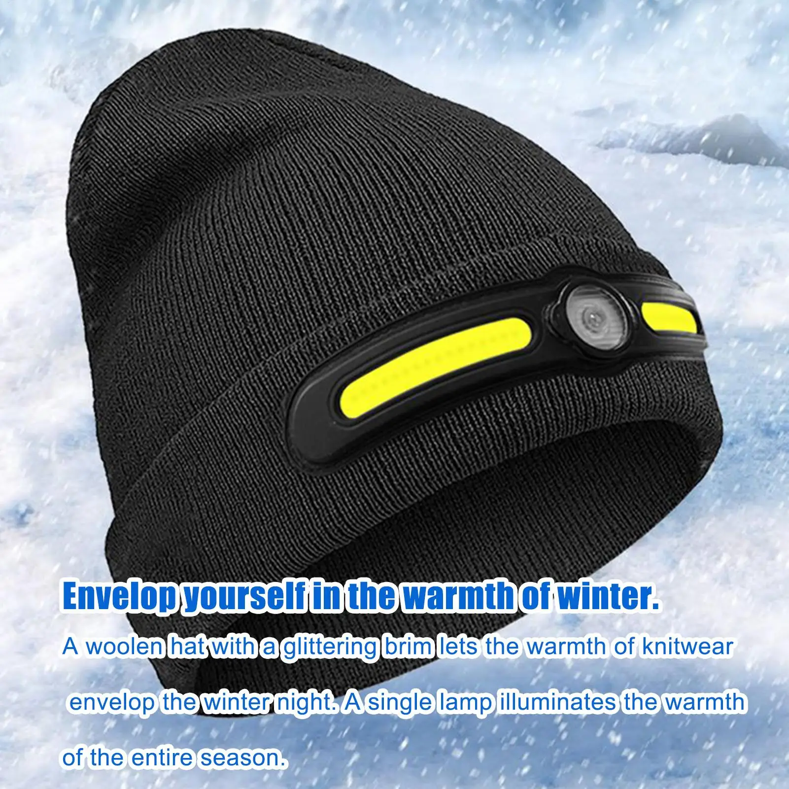 

LED Light Knitted Hat Warm Elastic Beanie Autumn Winter Outdoor Sports Night Fishing Hiking Camping Glow Bonnet Unisex Headlight