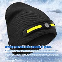 LED Light Knitted Hat Warm Elastic Beanie Autumn Winter Outdoor Sports Night Fishing Hiking Camping Glow Bonnet Unisex Headlight