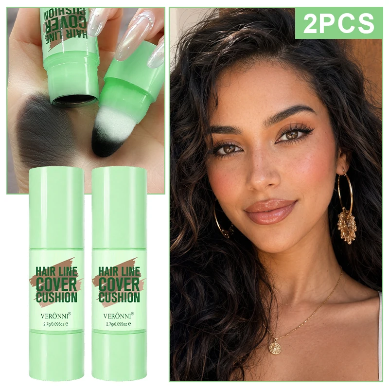 2pcs Hair Line Cover Cushion,Hair Shadow Stick,Portable Hairline Filler,High Pigment Long Lasting Concealer for Hair Root Covera