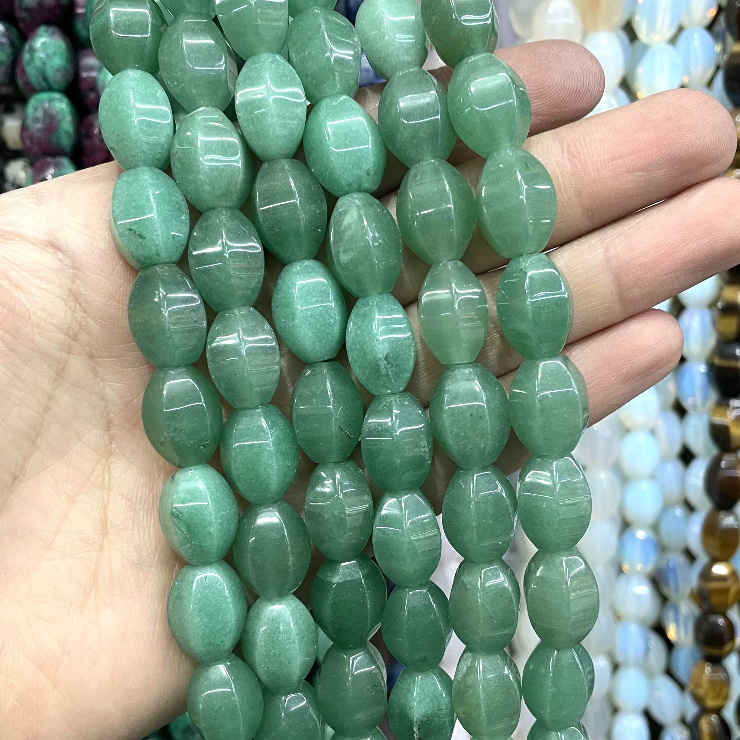 Faceted Natural Stone Agates Chalcedony Turquoises Loose Spacer Beads For Jewelry Making DIY Necklace Bracelet Accessories