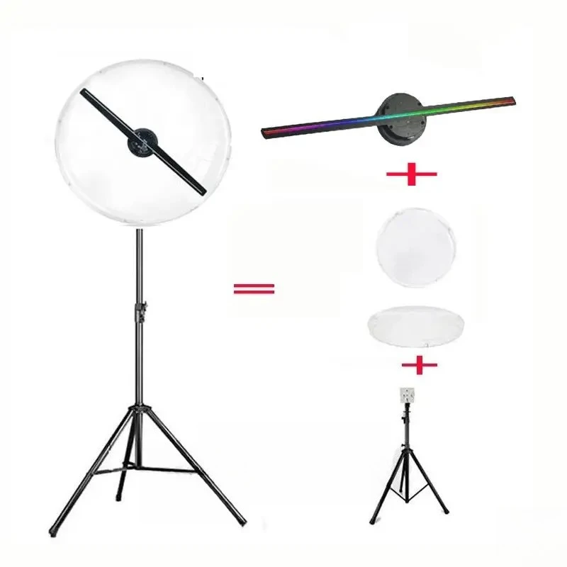 T40 Standard Set 3D Fan Holographic Projector Wifi Led Hologram Fan Light Commercial Display Images and Videos Player Cover Kit