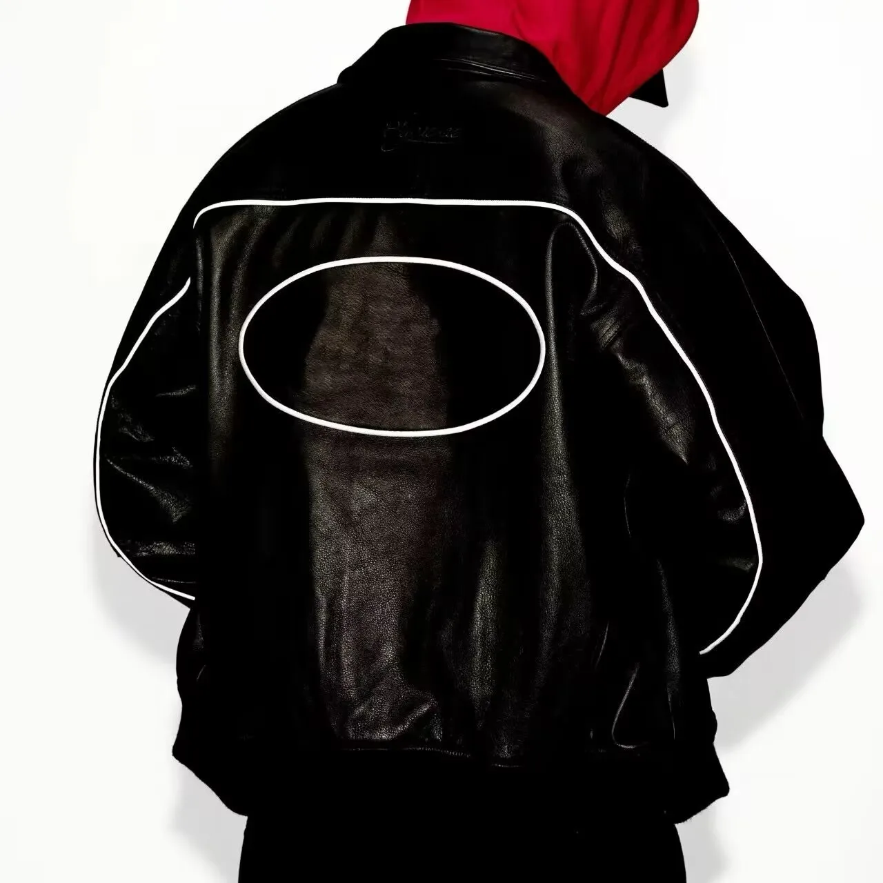 

Vuu Leather Varsi Jaet Embroidered Logo Collaboration Workwear Biker Jaet Outerwear for Men And Women