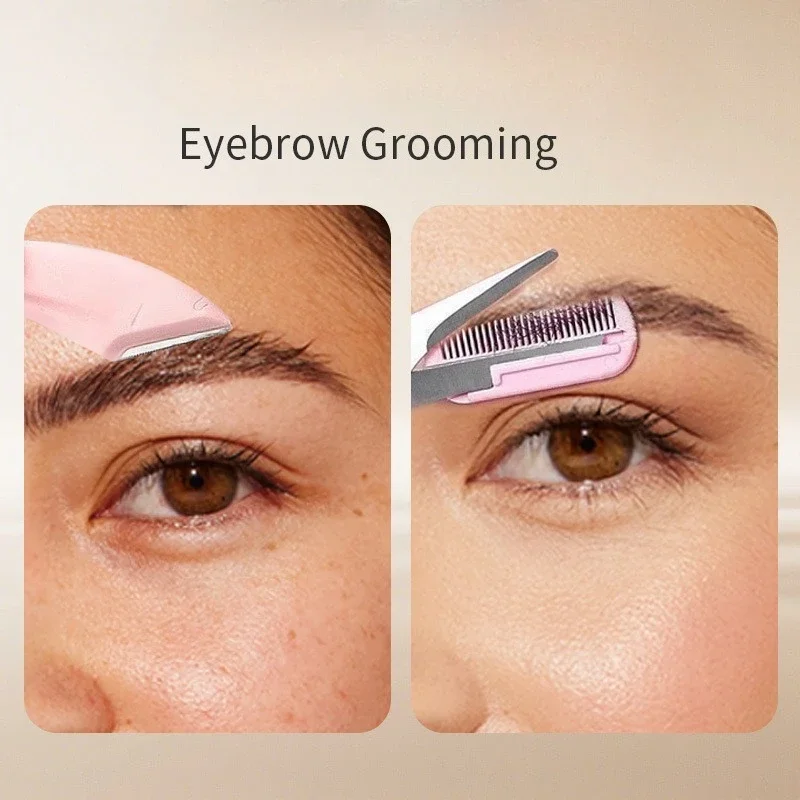 1PC Eyebrow Trimmer Makeup Tools Stainless Steel Eyebrow Scissors with Comb Hair Removal Eyebrows Shaping Makeup Tool