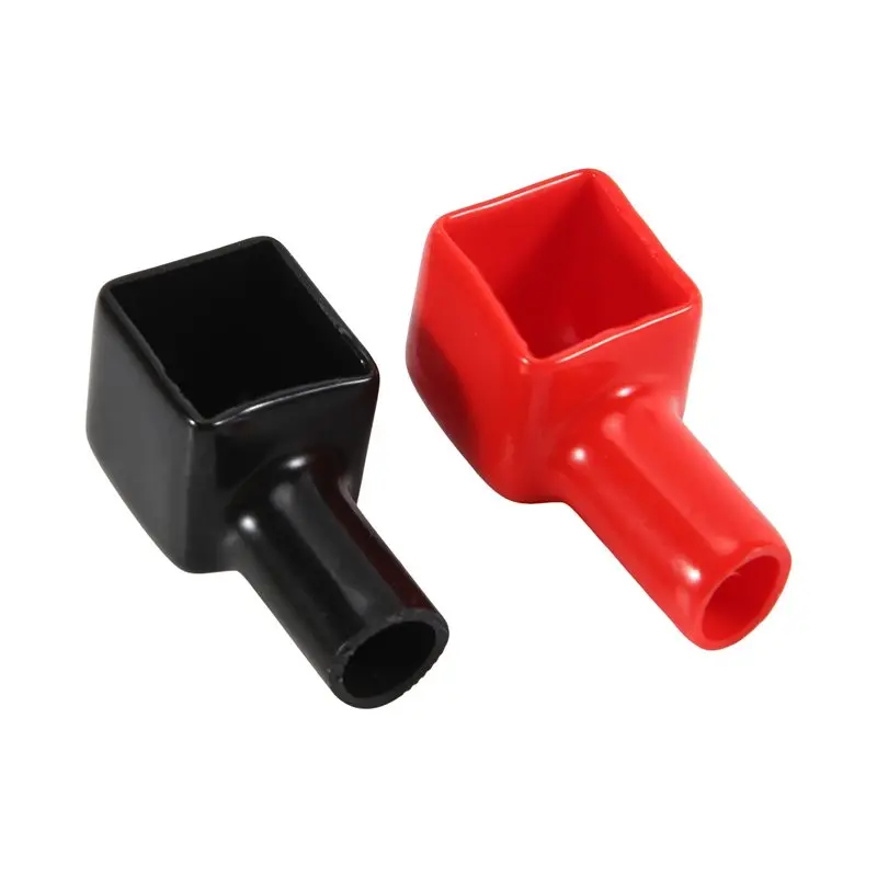 A74E-1 Pair Red+Black Car Battery Terminal Covers Insulation Caps Positive+Negative Prevent Alkali From Creeping Outward