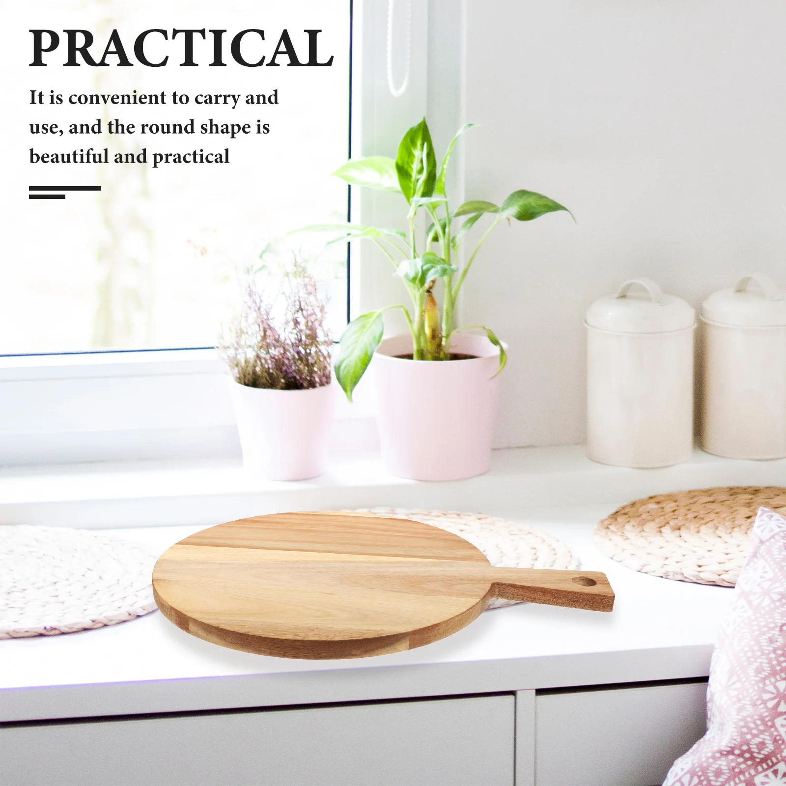 

Wood Cutting Board Large Chopping Boards with Handle for Kitchen Acacia Meat Vegetable Cheese Fruit Steak Restaurant
