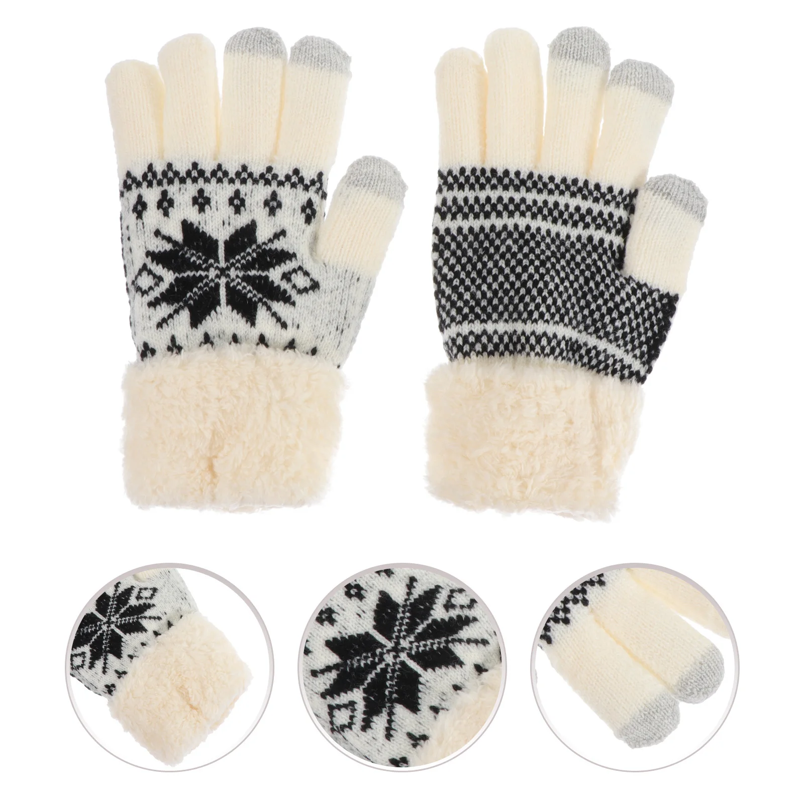 1 Cashmere Warm Gloves Touch Screen Windproof For Outdoor Winter Skiing Riding Hiking Camping Cycling Thermal