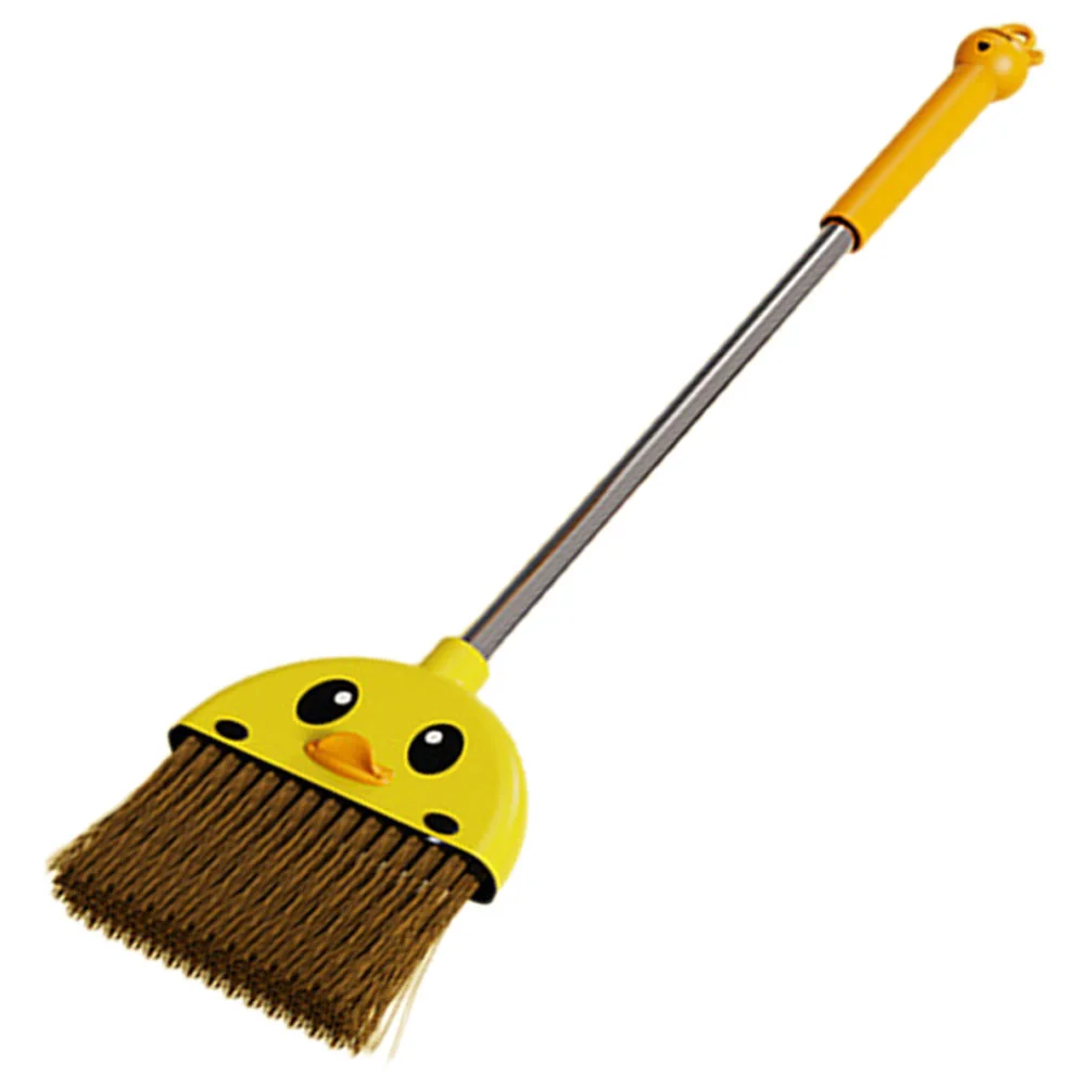 

Little Yellow Duck Broom Long Handle Small Kids Toys Cartoon The Pet Cleaning for Child