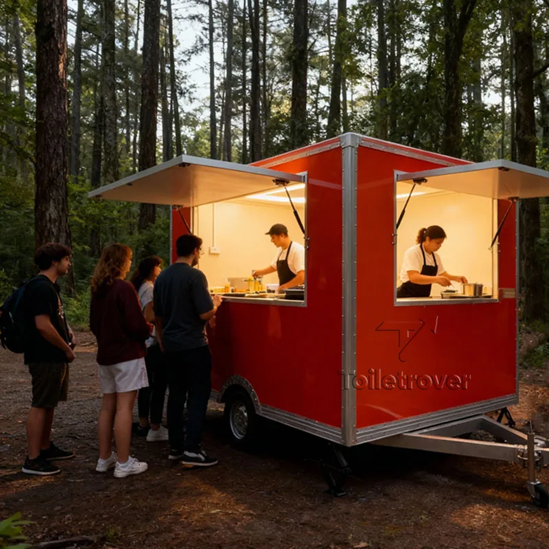 شاحنة طعام من الكروم المتنقلة التجارية لوازم التاكو والبطاطس المقلية والبطاطس المخبوزة ساندويتش بانكوك مقطورة طعام للبيع #4