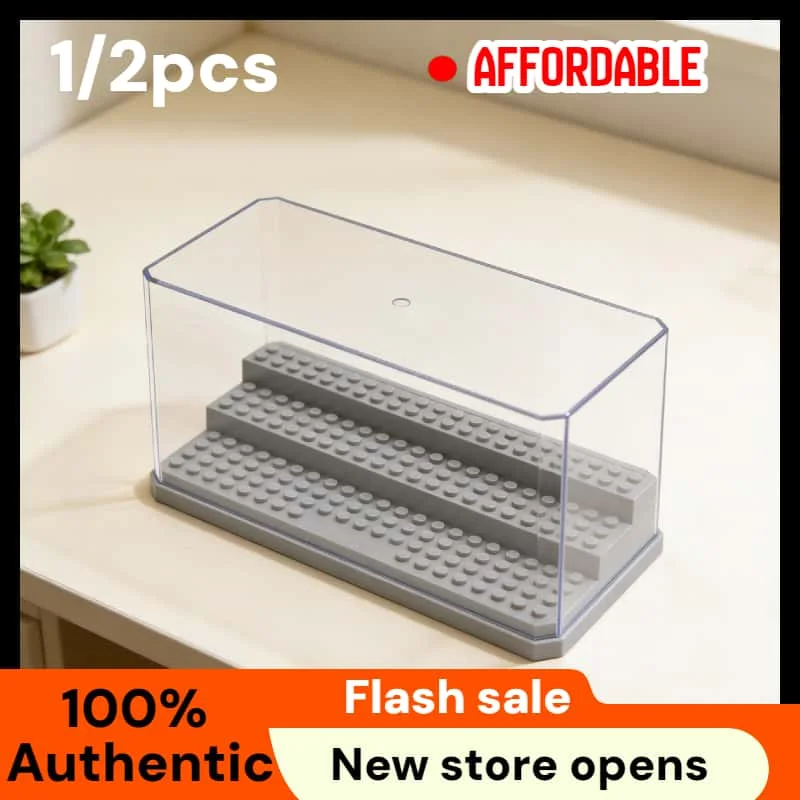 3 Layer Clear Acrylic Dustproof Minifigure Display Case Gray Storage Box for Building Blocks Action Figures Toy Display Organize