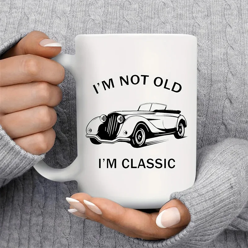 Hot-selling Retro Car High-value Heat Transfer Mug Ceramic Cup Household Water Cup Couple Coffee Cup