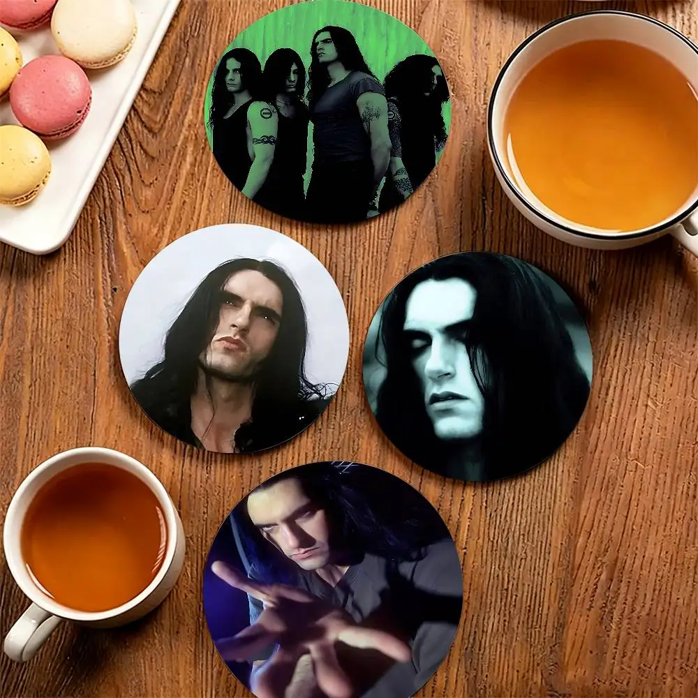 T-Type O Negative-e Round Wooden Coaster Decorative Coffee Cup for Use in Coffee Shops Bars
