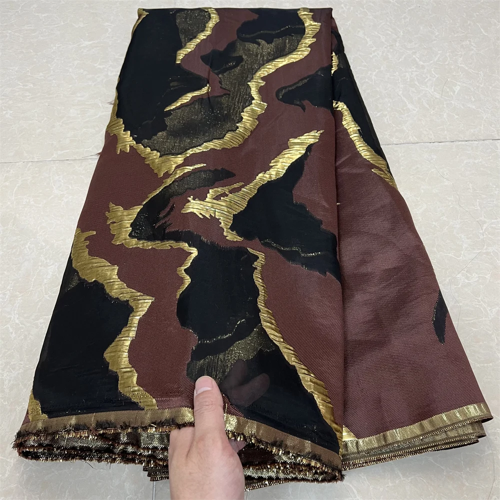 

2025Высококачественный африканский нигерийский тюль, кружевная ткань, органза, вышивка, гипюр, парча, жаккардовые свадебные платья, вечерние платья, 5 ярдов