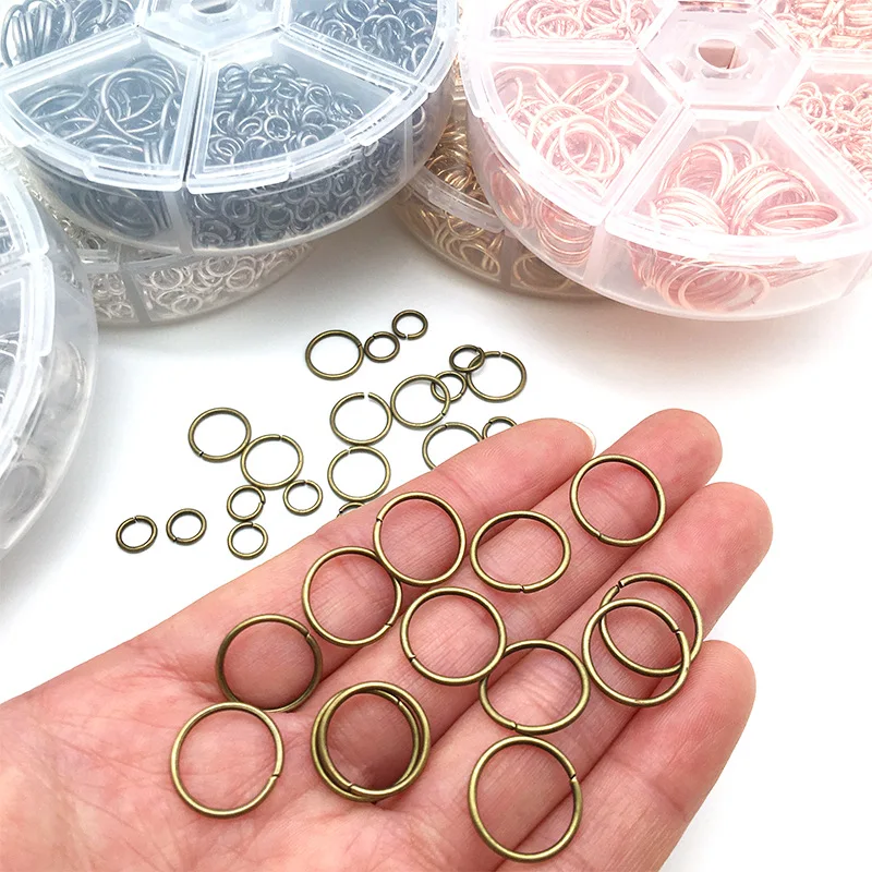 1010PCS Open Jump Rings Crimp For Diy Bracelet Necklace Supplies Jewelry Making Kit Set Box Comes With Auxiliary Tools