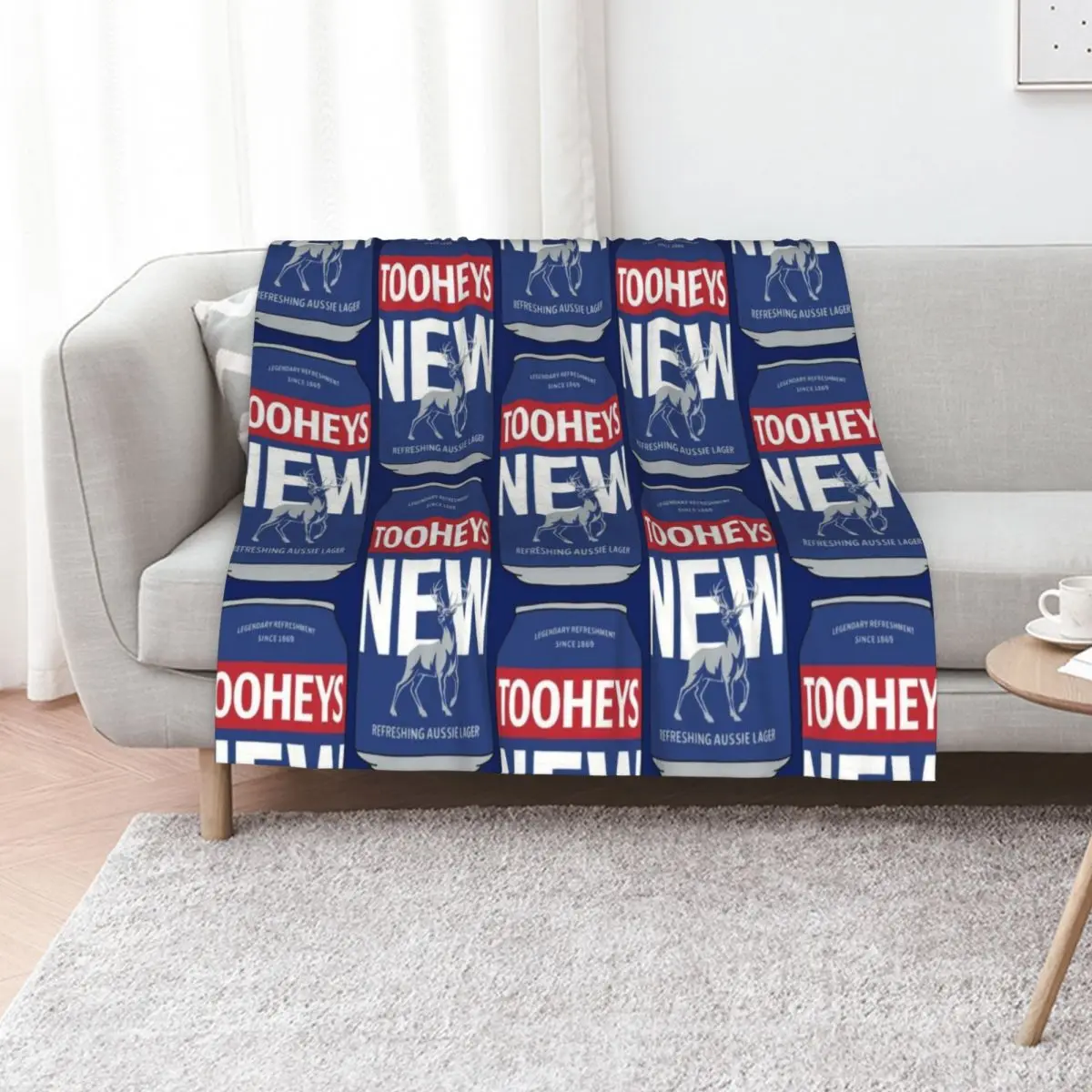 Hand-drawn Tooheys New 2023 can Throw Blanket Cute Plaid Loose Hairy Thin Fashion Sofas wednesday Blankets