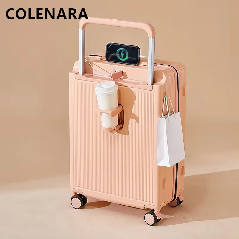 COLENARA Suitcase USB Charging Boarding Box Thickened Trolley Case 20