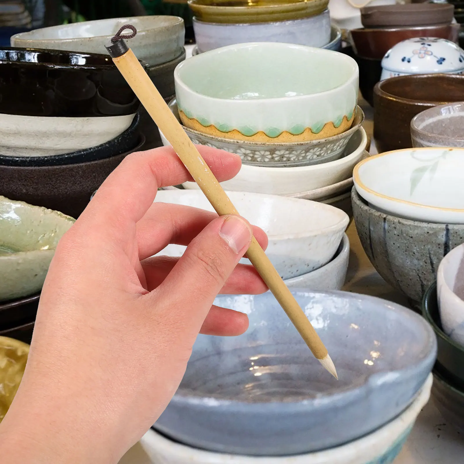 

3 Pcs Ceramic Coloring Brush Art Tools Ergonomic Painting Underglaze Daily Use Reusable Watercolor School Practicing Fine
