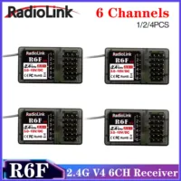 1/2/4PCS RadioLink R6F 2.4G V4 6CH Receiver 3-15V DC for RC8X/RC6GS/RC4GS/T8FB/T8S Transmitter RC Car Boat Vehicles Model Parts