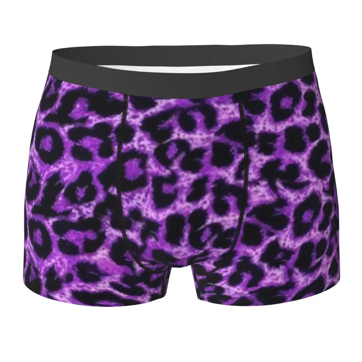 Purple Leopard Underwear Animal Custom Boxershorts Trenky Males Panties Breathable Shorts Briefs Birthday Present