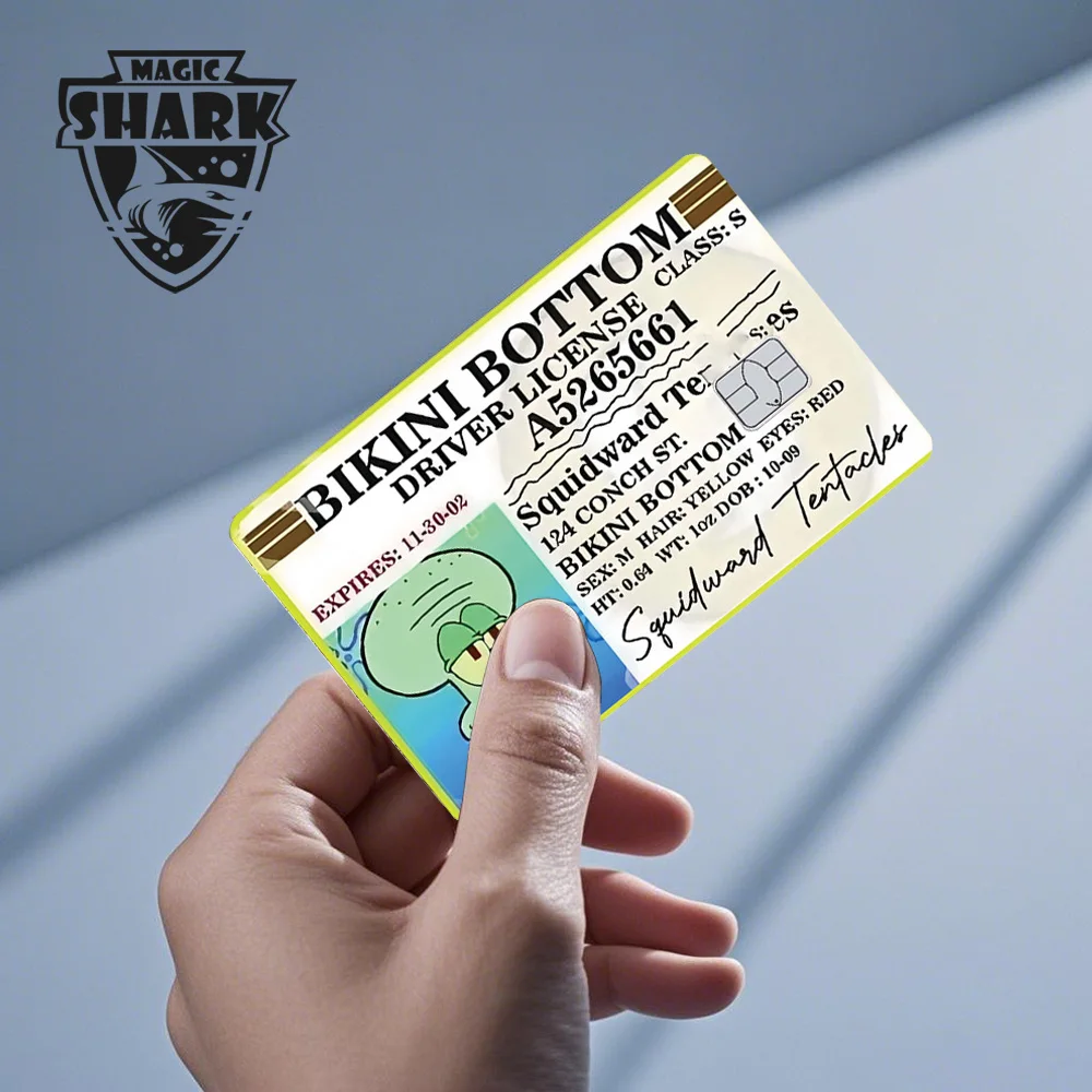 2026 Nieuwe Magic Shark Star Bob Geen Vervagen Cartoon Waterdichte Skin Cover Sticker Film voor Credit Debetkaart Grote Kleine Chip