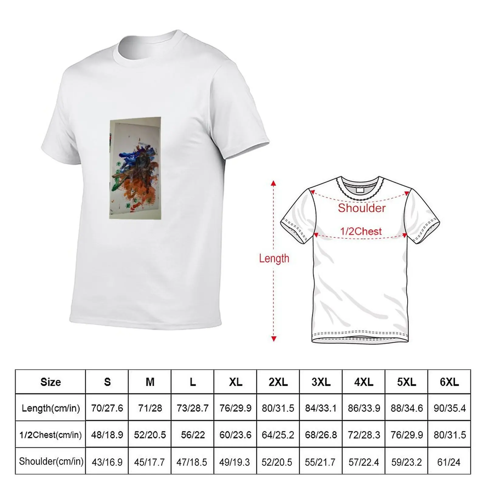 Lion with dragon head painting water colour T-Shirt funny costumes plus size clothes T-shirt men