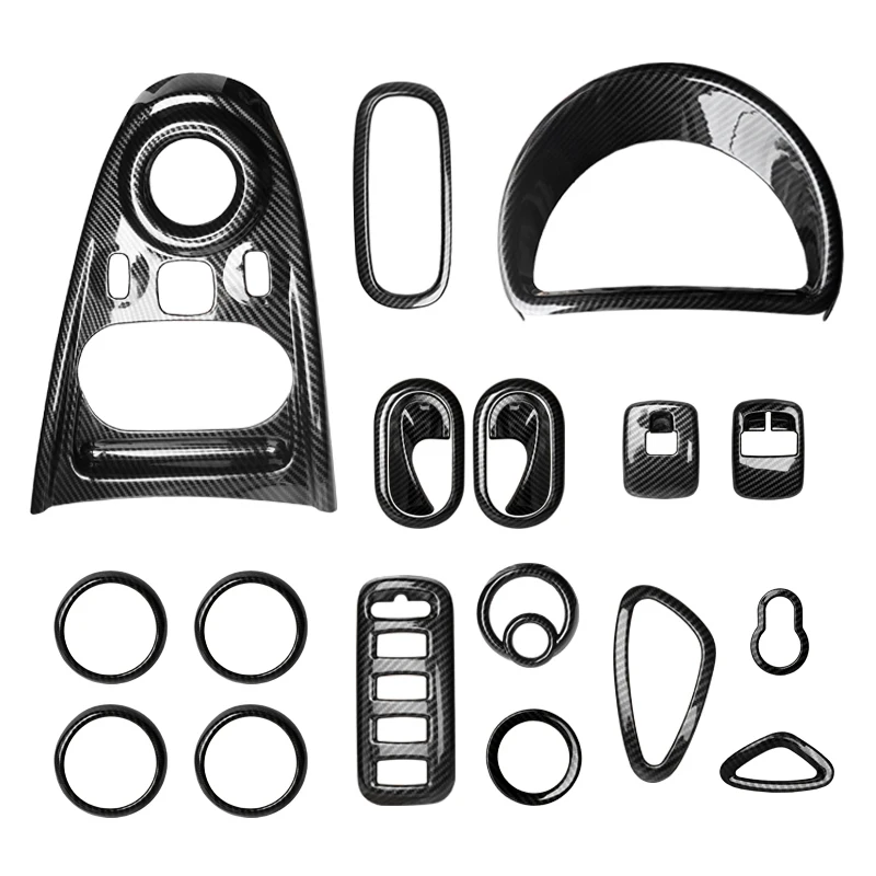 Carbon Car Interior Decoration Accessories ABS Protection Modification Sticker For Smart 453 Fortwo Forfour Car Exterior Styling view 6