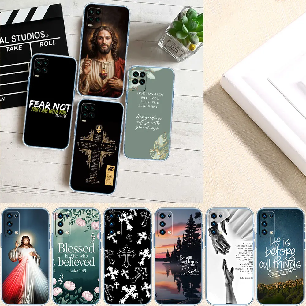 Funda de teléfono transparente con versículo bíblico de Jesús, carcasa suave para Motorola Moto G7 G8 G9 G84 G85 G73 G24 G15 Z2 Play Power Plus
