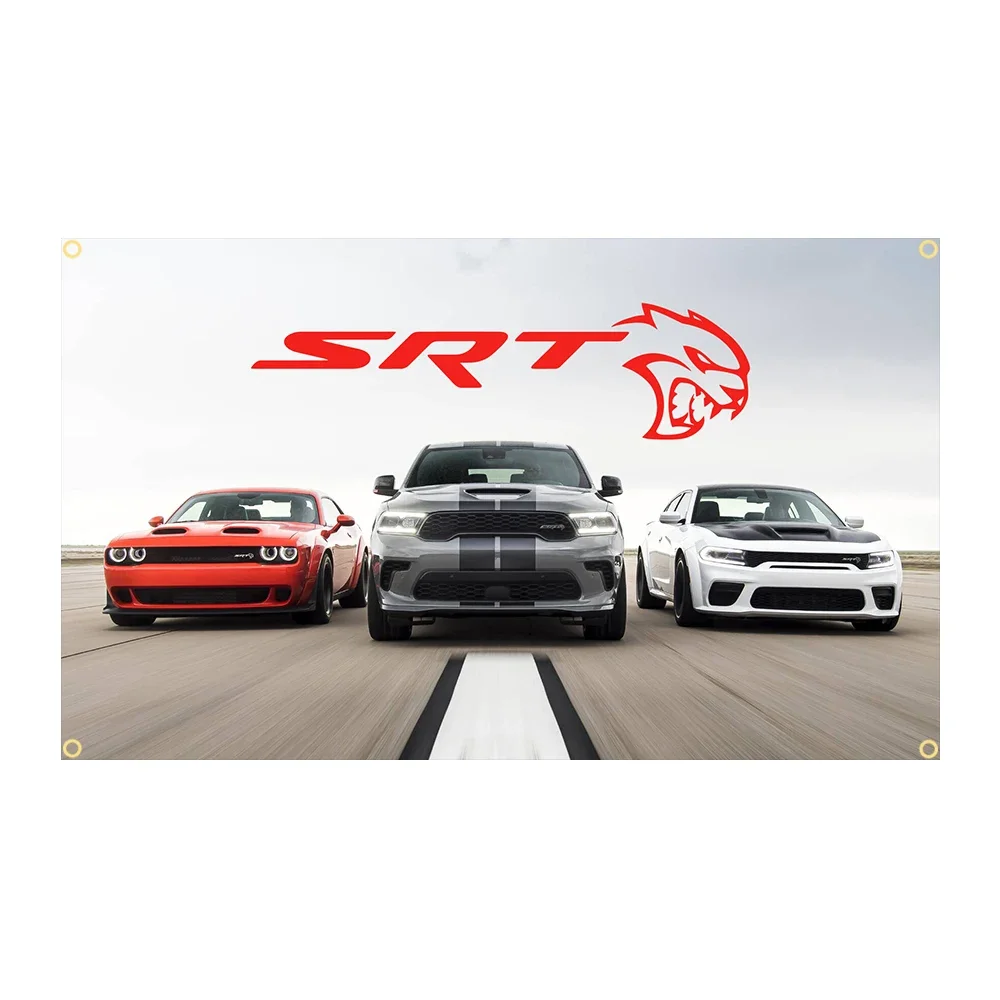 3X5Ft SRT Hellcat Demon Dodge Challenger Car Racing Flag Banner Decoration 90x150cm Jemony