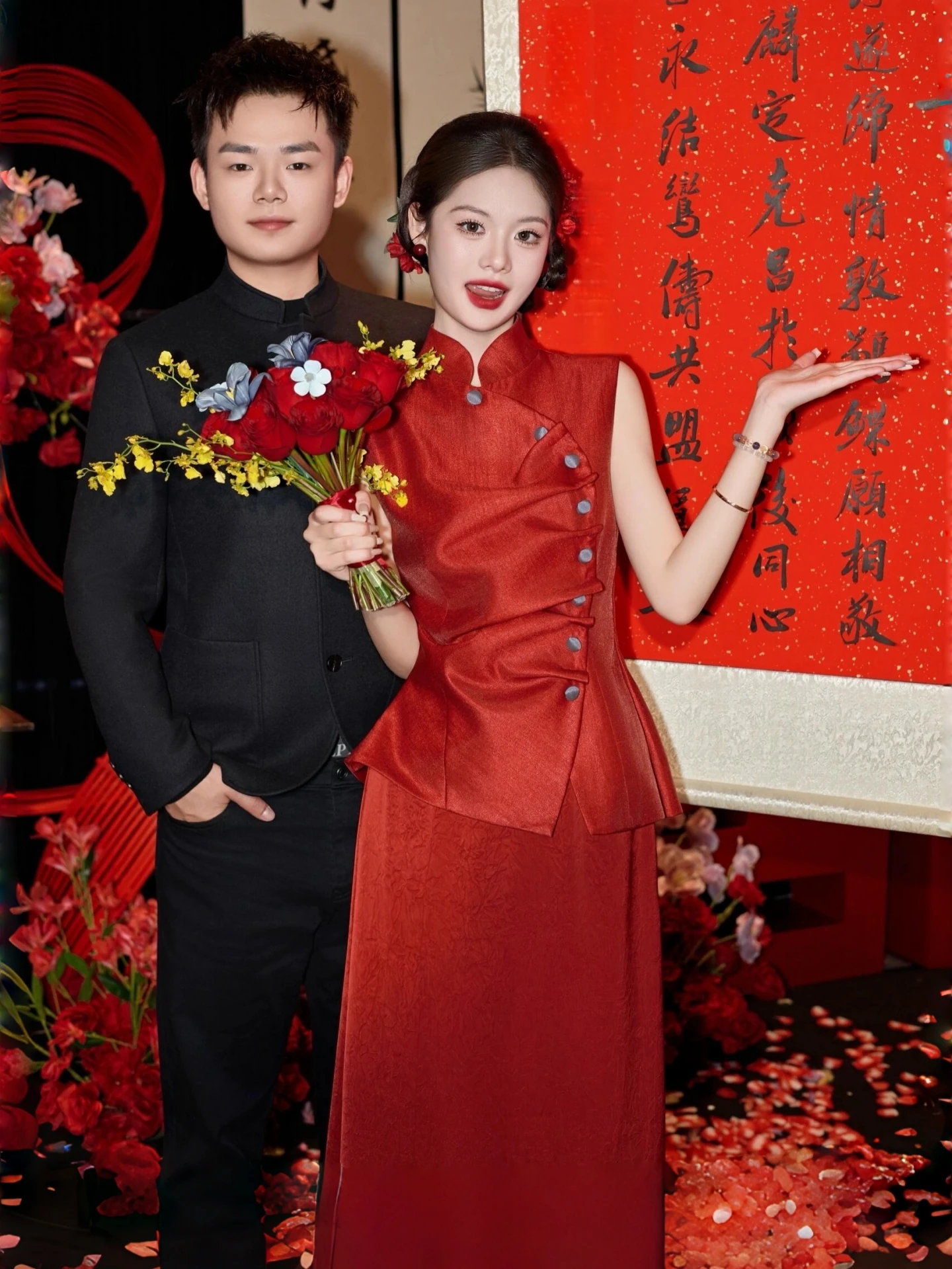 

Красное свадебное платье 2026: Новинка, утренний халат для невесты, женское свадебное платье в новом китайском стиле для церемонии помолвки