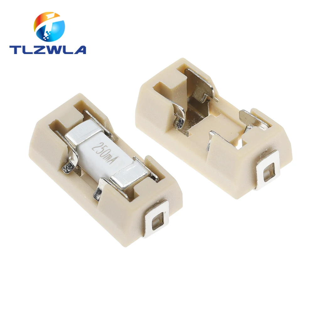 10PCS 1808 0451 SMD Fuse Holder Socket Fuse Box Base Transposon 6.1x2.69mm Temperature Plastic Shell Portafusibili