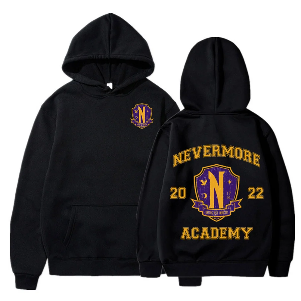 

NEW Wednesday Addams Nevermore Academy Hoodie Long Sleeve Women Men Sweatshirt New Tv Series 2023 Casual Style Fashion Clothes